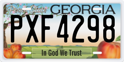GA license plate PXF4298