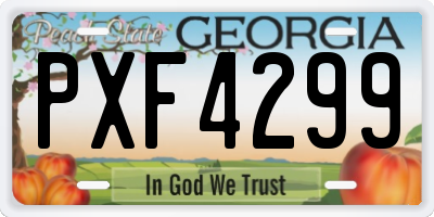 GA license plate PXF4299