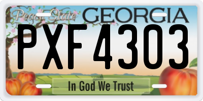GA license plate PXF4303
