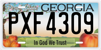 GA license plate PXF4309