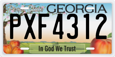 GA license plate PXF4312