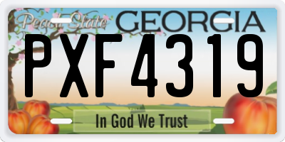 GA license plate PXF4319