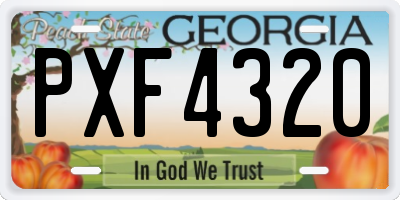 GA license plate PXF4320