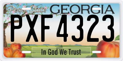 GA license plate PXF4323