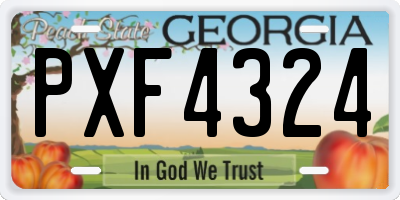 GA license plate PXF4324