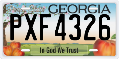 GA license plate PXF4326