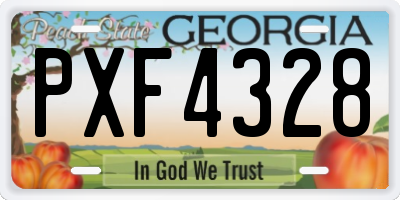 GA license plate PXF4328
