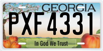 GA license plate PXF4331