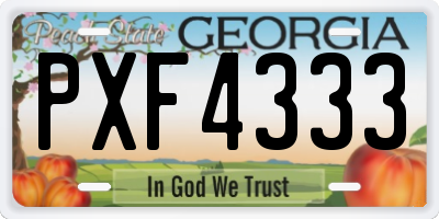 GA license plate PXF4333