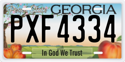 GA license plate PXF4334