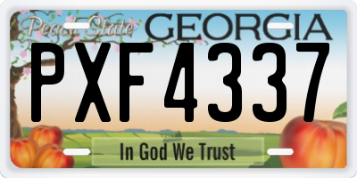 GA license plate PXF4337