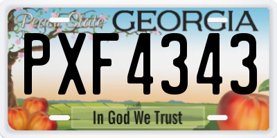 GA license plate PXF4343