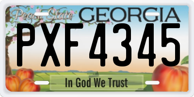 GA license plate PXF4345