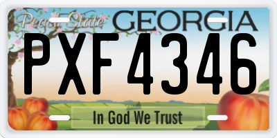 GA license plate PXF4346