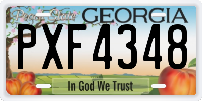 GA license plate PXF4348