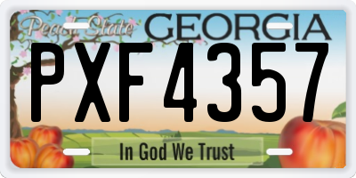 GA license plate PXF4357