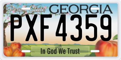 GA license plate PXF4359