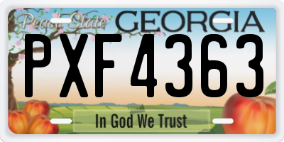 GA license plate PXF4363