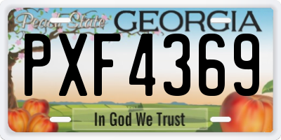 GA license plate PXF4369