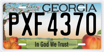GA license plate PXF4370
