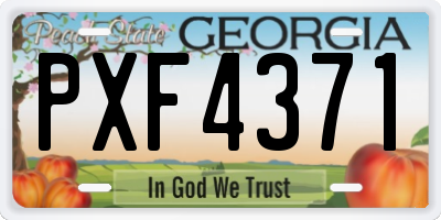 GA license plate PXF4371