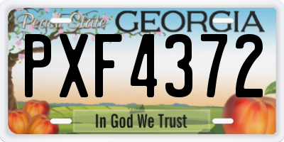 GA license plate PXF4372