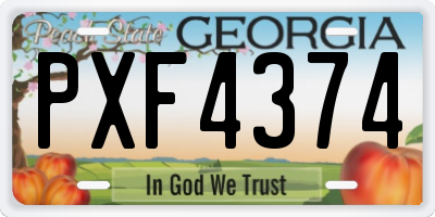 GA license plate PXF4374