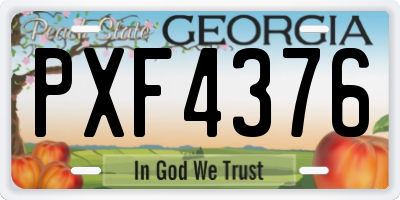 GA license plate PXF4376