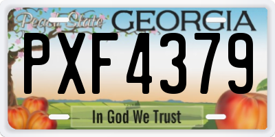GA license plate PXF4379