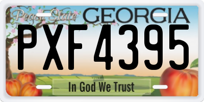 GA license plate PXF4395