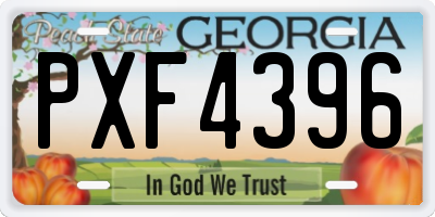GA license plate PXF4396