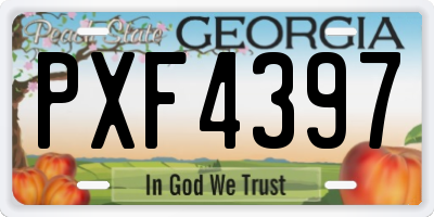 GA license plate PXF4397