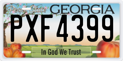 GA license plate PXF4399
