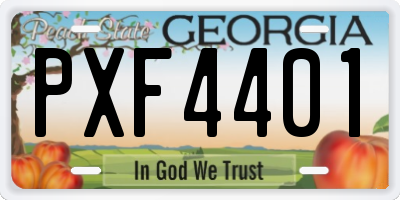 GA license plate PXF4401