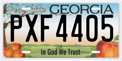 GA license plate PXF4405