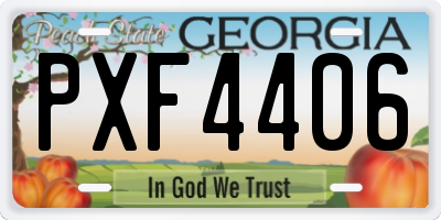 GA license plate PXF4406