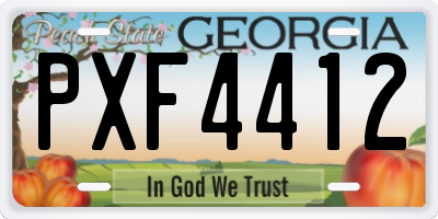 GA license plate PXF4412