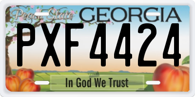 GA license plate PXF4424