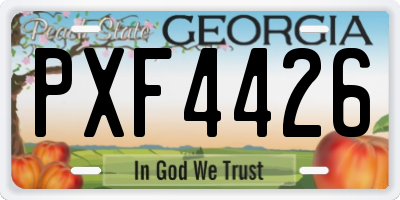 GA license plate PXF4426