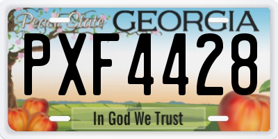 GA license plate PXF4428