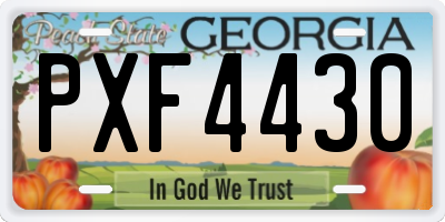GA license plate PXF4430