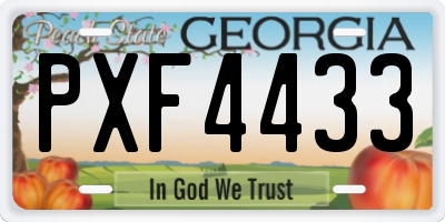 GA license plate PXF4433