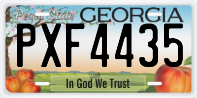 GA license plate PXF4435