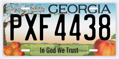 GA license plate PXF4438