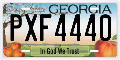 GA license plate PXF4440
