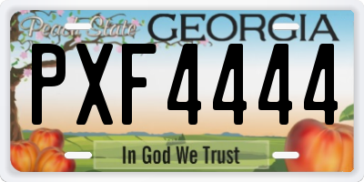 GA license plate PXF4444