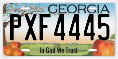 GA license plate PXF4445