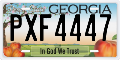 GA license plate PXF4447