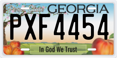 GA license plate PXF4454