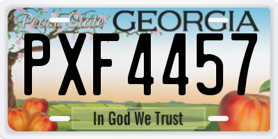 GA license plate PXF4457